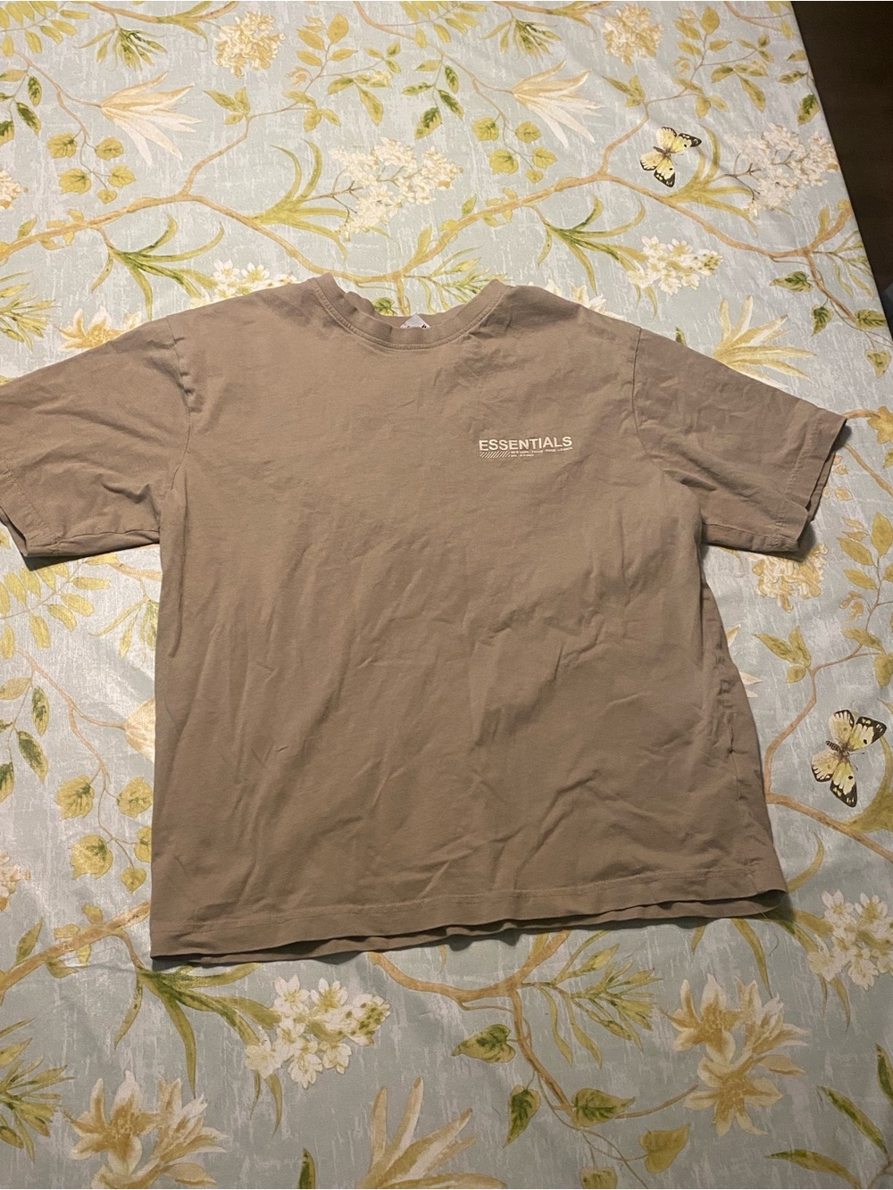 ESSENTIALS Men's Taupe Crewneck T-Shirt